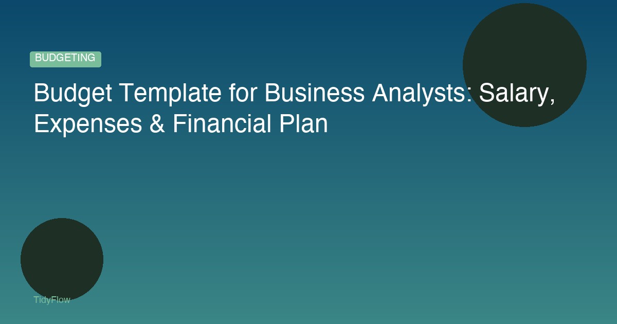 Budget Template for Business Analysts: Salary, Expenses & Financial Plan