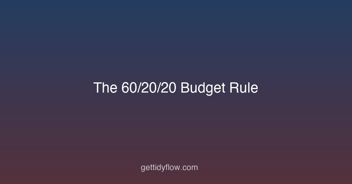 The 60/20/20 Budget Rule: A Simpler Way to Manage Your Money