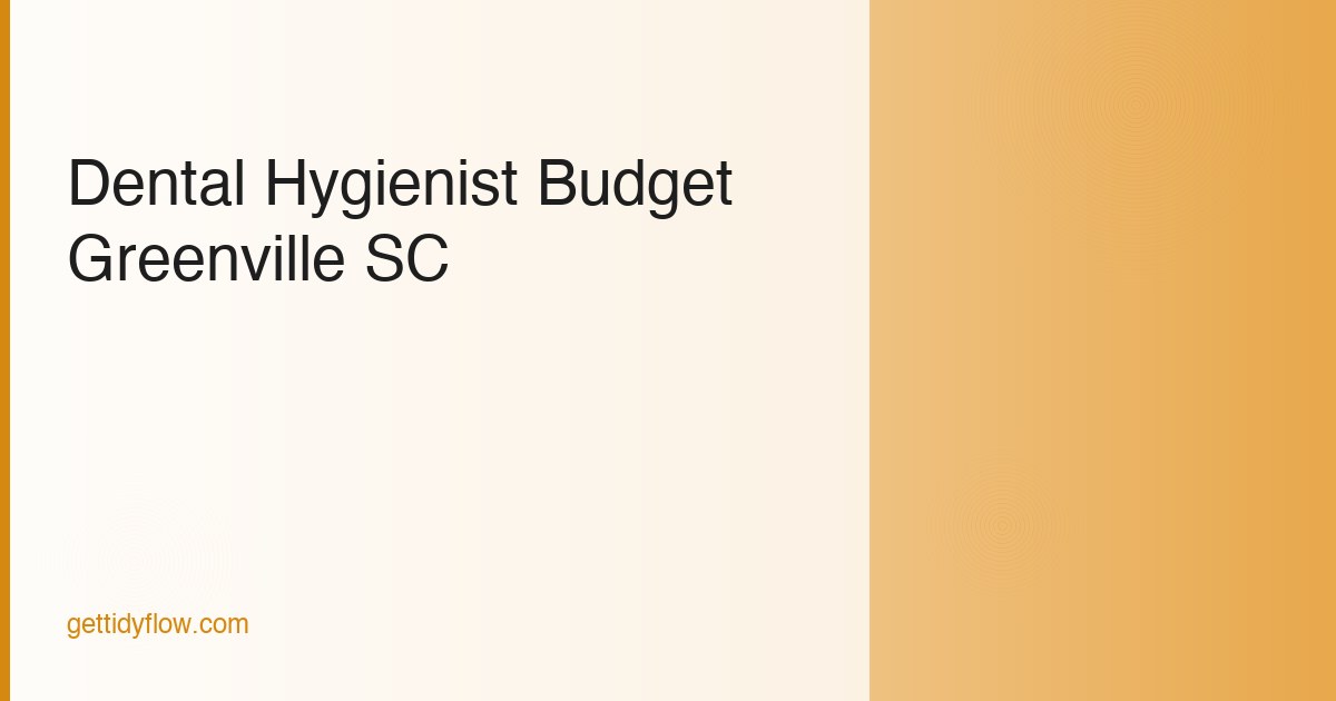 Dental Hygienist Budget Template for Greenville, SC (2026 Guide)