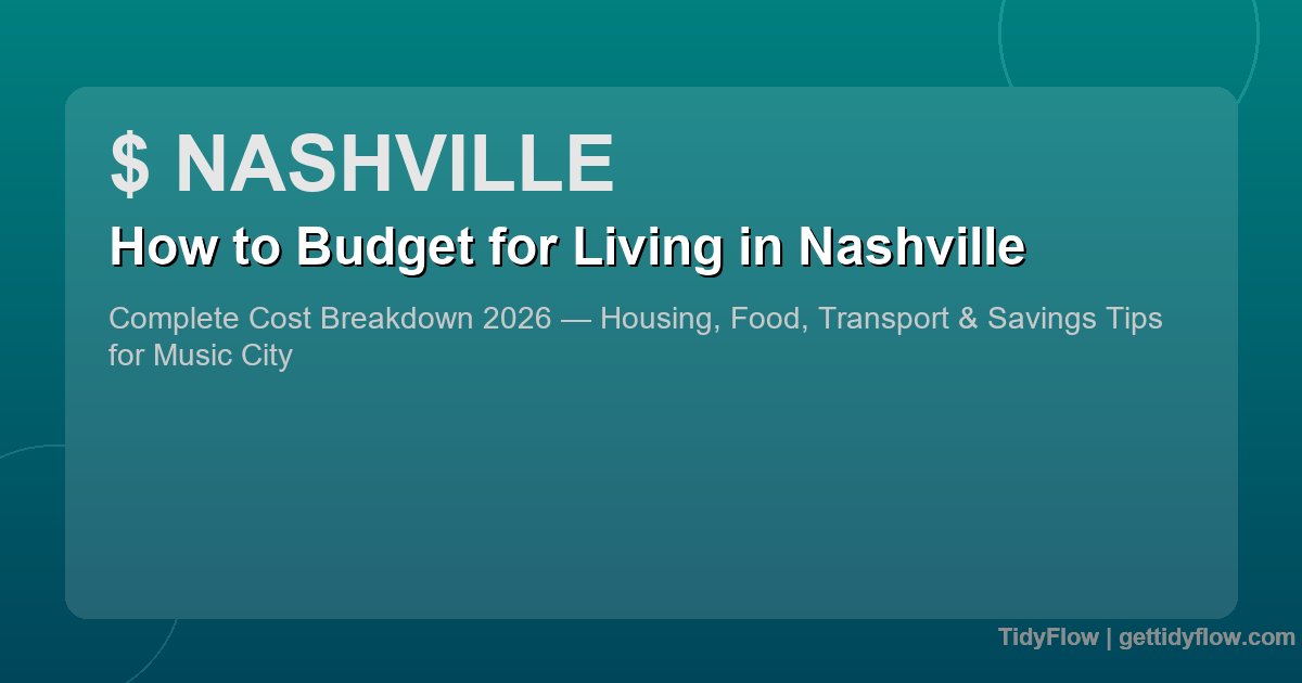 How to Budget for Living in Nashville: Complete Cost Breakdown (2026)