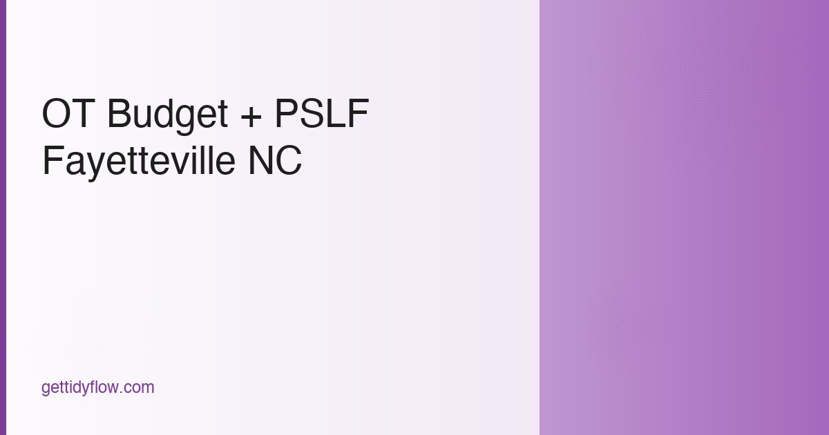 Occupational Therapist Budget Template for Fayetteville, NC (2026 Guide)