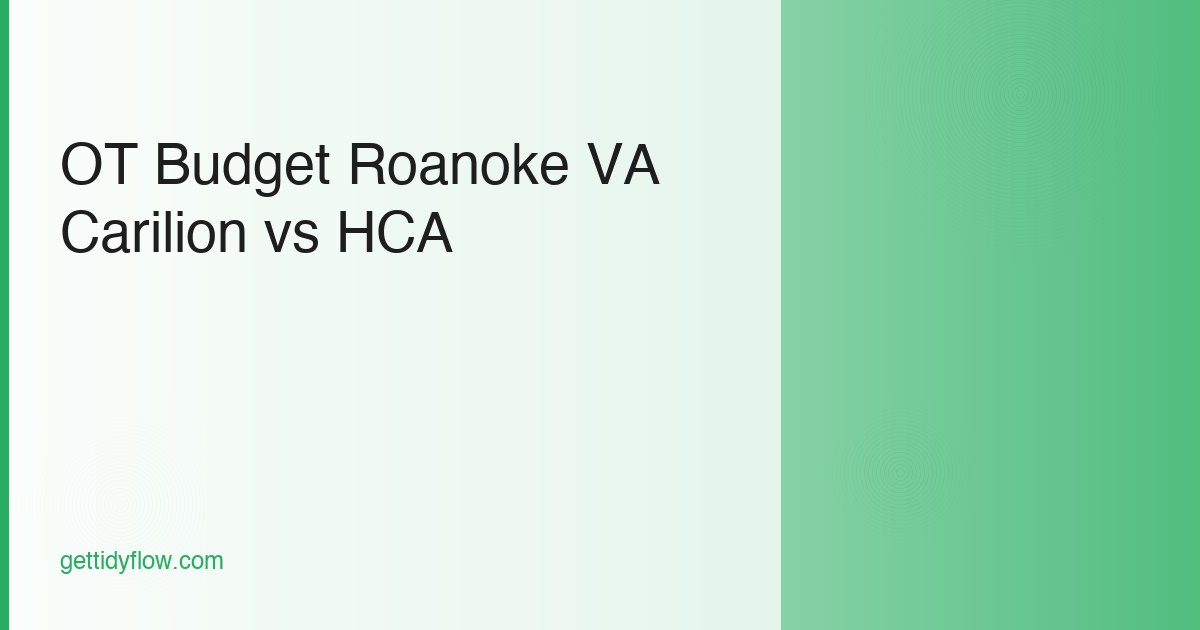 Occupational Therapist Budget Template for Roanoke, VA (2026 Guide)