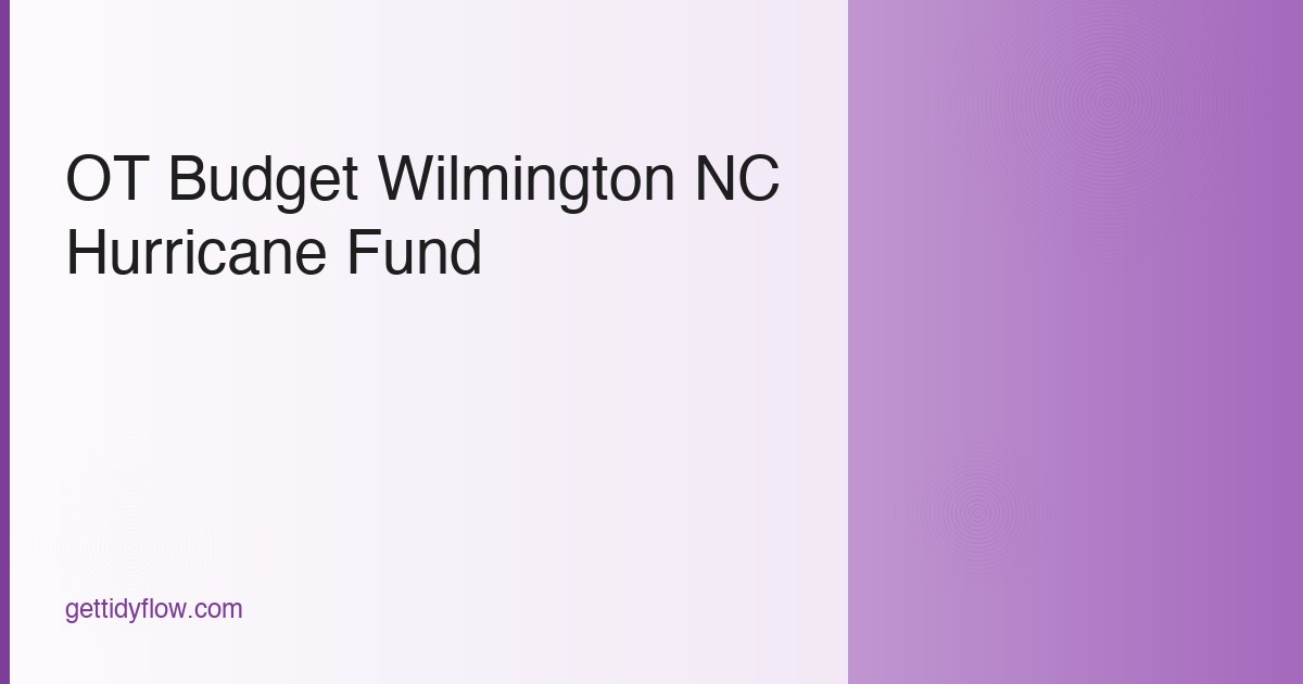 Occupational Therapist Budget Template for Wilmington, NC (2026 Guide)