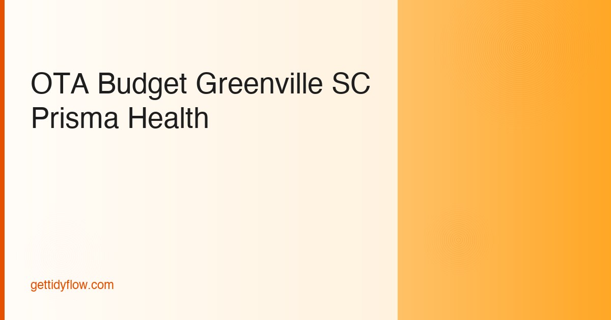 Occupational Therapy Assistant (OTA) Budget Template for Greenville, SC (2026 Guide)