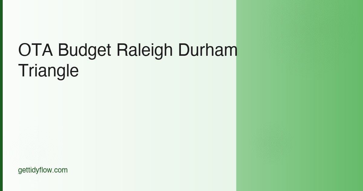 Occupational Therapy Assistant Budget Template for Raleigh-Durham, NC (2026 Guide)