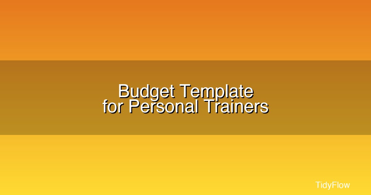 Free Personal Trainer Budget Template 2026 | Track Income & Expenses