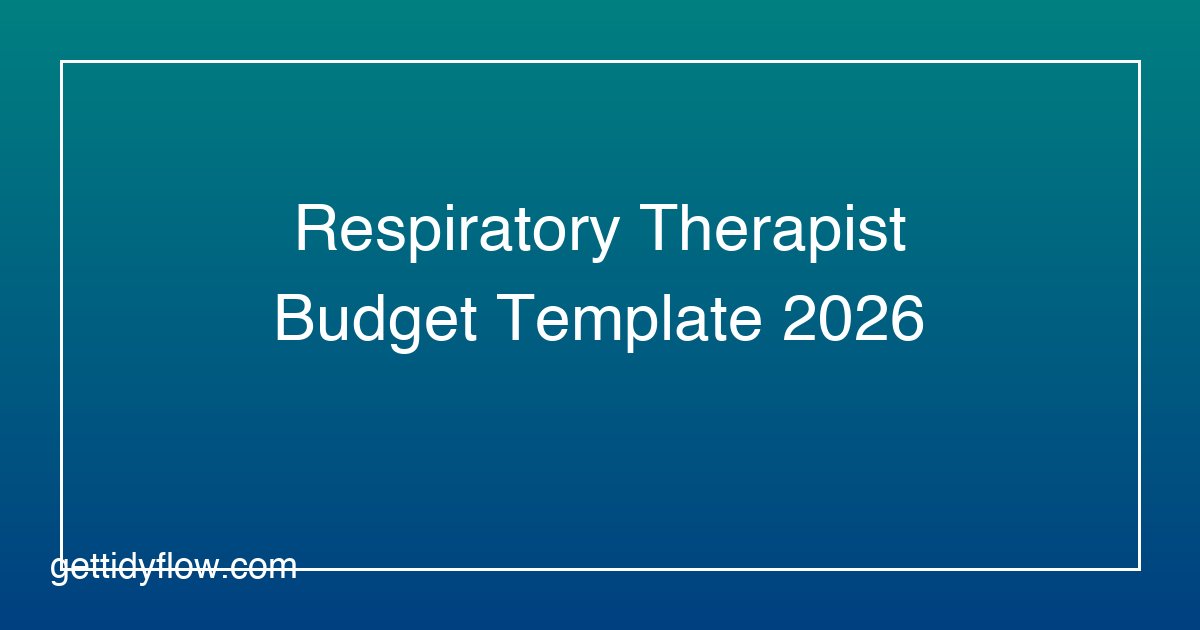 Budget Template for Respiratory Therapists: Managing Your RT Salary