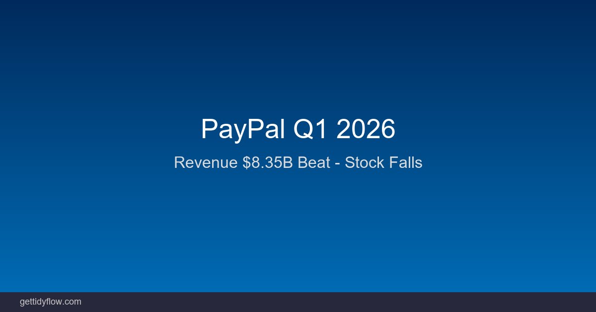 PayPal Q1 2026 Earnings: Revenue Beats at $8.35B, But Net Income Drops 14% — Stock Falls