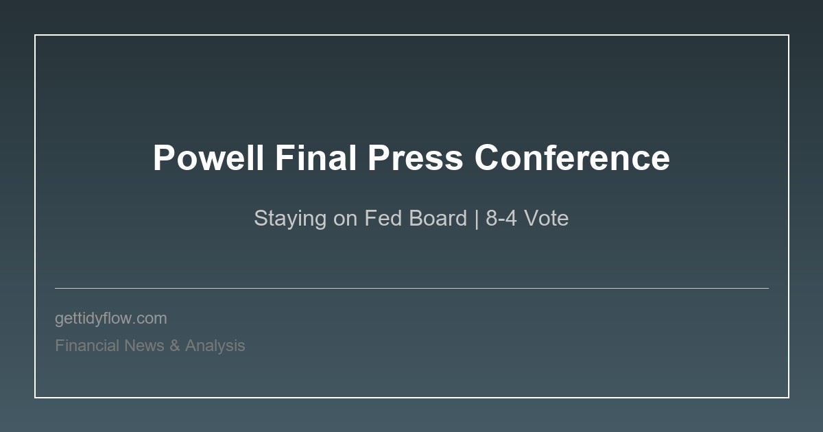Powell Will Stay on Fed Board After Stepping Down as Chair: 'I Have No Choice'