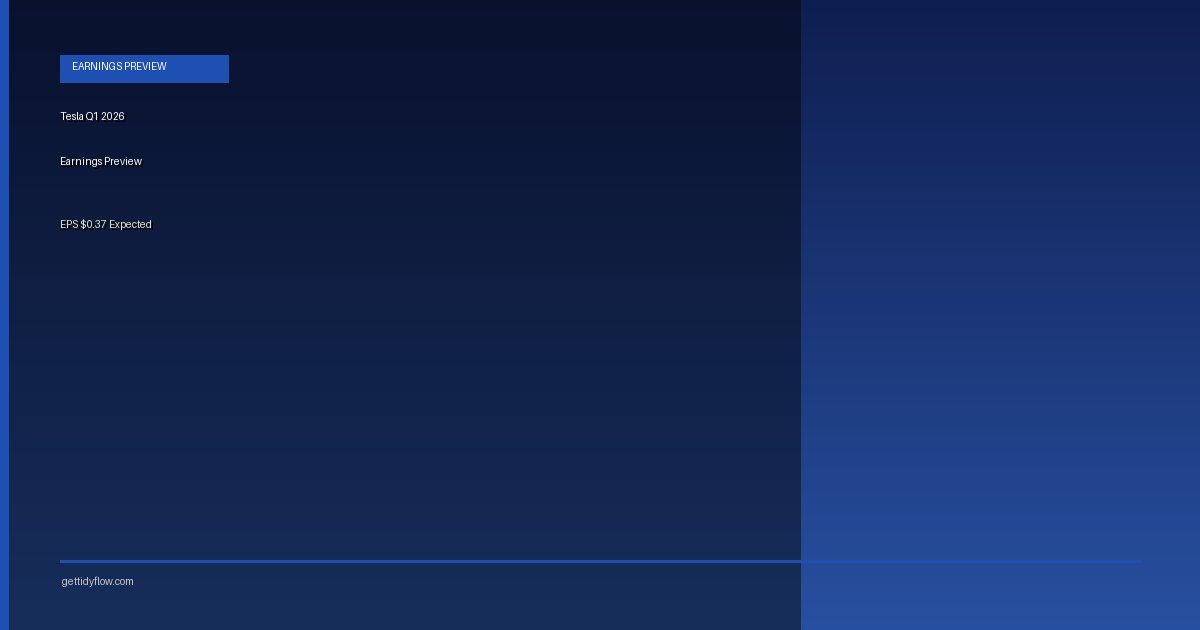 Tesla Q1 2026 Earnings Preview: EPS $0.37 Expected, Delivery Miss in Focus
