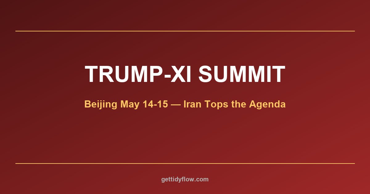 Trump Heads to Beijing for May 14-15 Summit With Xi — Iran, Not Tariffs, Will Dominate
